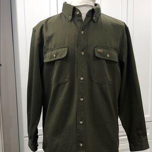 Old Mill Button-Down Shirt – Olive Green – Men’s Size Large – 100% Cotton